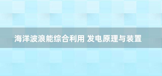 海洋波浪能综合利用 发电原理与装置